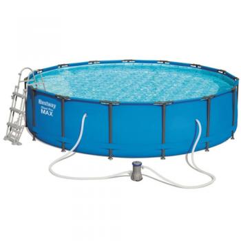 Piscina rotunda cu cadru metalic bestway steel pro max 427x107cm, 11 in 1, toate accesoriile incluse