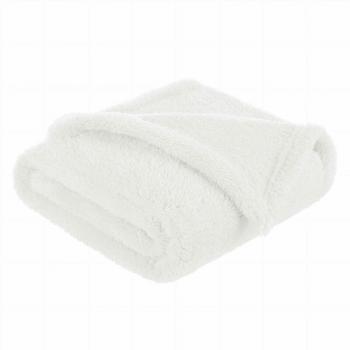 Bocioland - Paturica pufoasa pentru copii, Din fleece, 80 x 100 cm, Ecru