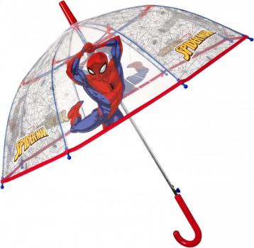 Umbrela Perletti Spiderman automata rezistenta la vant transparenta 45 cm