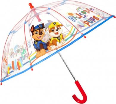 Umbrela Perletti Paw Patrol automata rezistenta la vant transparenta 42 cm