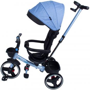 Tricicleta pliabila pentru copii Impera albastru, scaun rotativ, copertina de soare, maner pentru parinti Kidscare