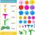 Set jucarie de constructie Gradina cu Flori, 130 piese Cosmolino MP74949