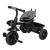 Tricicleta cu sezut rotativ 360 grade, Reglabil, Roti EVA, Mecanism de pedalare libera, Suport picioare, Free2Move, Black Grey