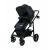 Carucior transformabil 3 in 1, Trio Easy, Cu parte sport transformabila in landou, scoica auto, husa picioare, husa ploaie, suport pahar, geanta mamici si accesorii, FreeON, Black