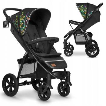 Lionelo - Carucior sport Annet Tour Dreamin, Editie Limitata, De la nastere, UPF 50+, Cu maner reglabil, Plasa de tantari, Suport biberon, Saculet pentru picioare, Pana la 22 kg, Negru