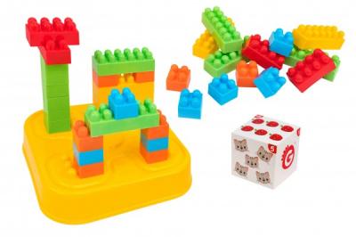Cutie Globo cu 40 cuburi plastic multicolore