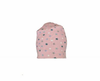 Caciula pink stars, kidsdecor, in strat dublu, din bumbac - 52-54 cm