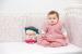 Set protectii patut baby bear roz, kidsdecor, din bumbac - 63x127 cm