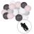 Ghirlanda luminoasa cu 20 globuri textile cu led Springos pink/graphite