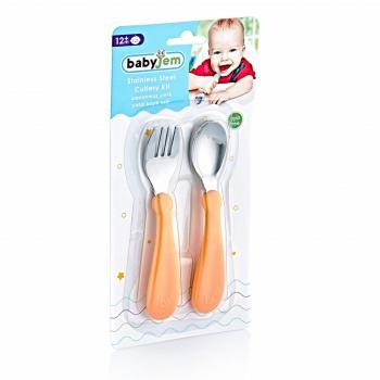 Set tacamuri din inox pentru copii babyjem (culoare: roz)