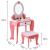 Set masa de toaleta pentru fetite, 92x34x49 cm, scaun si oglinda, accesorii par si machiaj, lemn roz