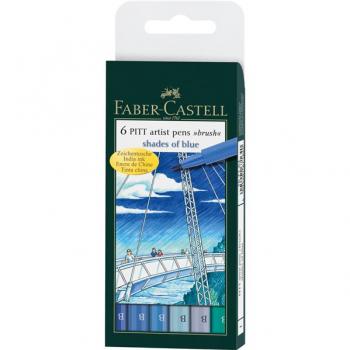 Pitt Artist Pen Set 6 Buc Albastru Faber-castell