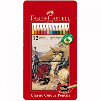 Creioane Colorate In Cutie Metal Faber-castell 24 Culori / Cutie Metal