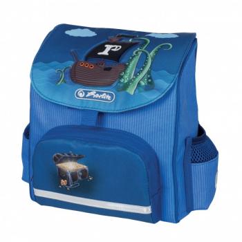 Ghiozdan neechipat Herlitz Mini Softbag Pirateship si cadou minge