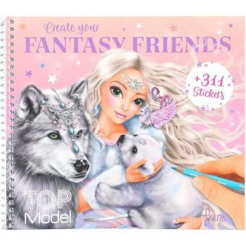 Carte de colorat cu stickere Create Your Fantasy Friends June Depesche PT12072