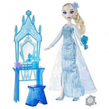 Papusa Frozen - Elsa cu Masuta de Infrumusetare