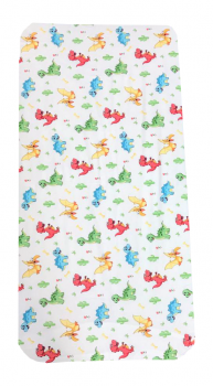 Cearsaf cu elastic pe colt 140x70 cm cu imprimeu dinozauri