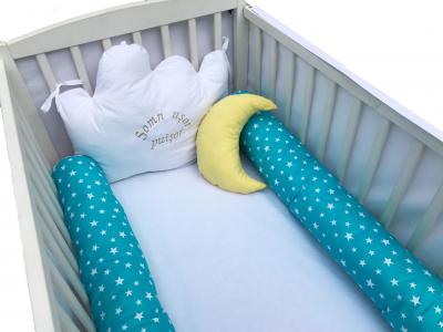 Aparatori laterale protectii pat cu bumper 120x60 cm deseda somn usor puisor turquoise