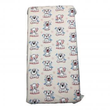 Cearsaf cu elastic pe colt cu imprimeu catelusi-160*80 cm