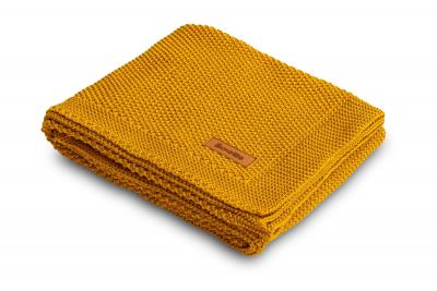 Paturica de bumbac tricotata sensillo 100x80 cm mustar