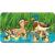 Puzzle familii de animale, 9x2 piese