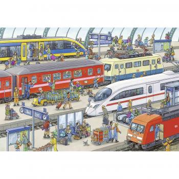 Puzzle statie de tren, 2x24 piese