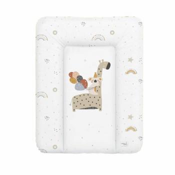 Ceba Baby - Saltea de infasat moale Giraffe, Fara ftalati, 70 x 50 cm, Alb/Bej