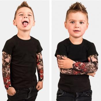 Tricou copii negru cu tatuaj (marime: 90, model: model b)