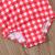 Costum de baie cu patratele rosii si bentita (marime: 110)