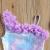 Costum de baie sirena cu floricele aplicate (marime: 80)