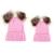 Set caciuli mama copil cu doua pampoane (culoare: roz)