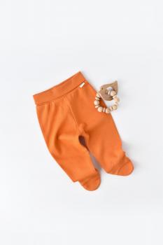 Pantaloni cu botosei - bumbac organic portocaliu (marime: 6-9 luni)
