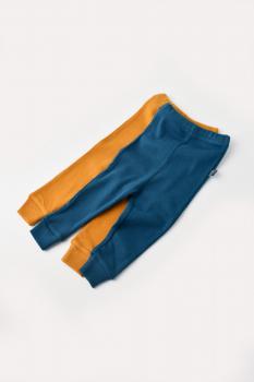 Set 2 pantaloni bebe unisex din bumbac organic si modal - bleumarin/sofran, baby cosy (marime: 6-9 luni)