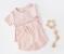 Set tricou cu panataloni scurti - 100% bumbac organic - roz, baby cosy (marime: 18-24 luni)