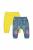 Set de 2 perechi de pantaloni palmieri pentru bebelusi, tongs baby (culoare: galben, marime: 6-9 luni)