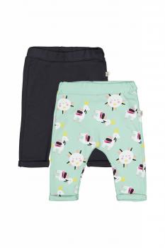 Set de 2 perechi de pantaloni lame pentru bebelusi, tongs baby (culoare: verde, marime: 6-9 luni)