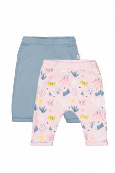 Set de 2 perechi de pantaloni frunze pentru bebelusi, tongs baby (culoare: roz, marime: 6-9 luni)