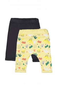 Set de 2 perechi de pantaloni frunze pentru bebelusi, tongs baby (culoare: galben, marime: 3-6 luni)