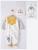 Set salopeta cu caciulita si baveta pentru bebelusi broscuta, tongs baby (culoare: galben, marime: 6-9 luni)