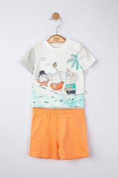 Set tricou de vara cu pantalonasi pentru bebelusi swim, tongs baby (marime: 12-18 luni, culoare: somon)