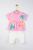 Set tricou de vara cu pantalonasi pentru fetite, tongs baby (culoare: roz, marime: 6-9 luni)