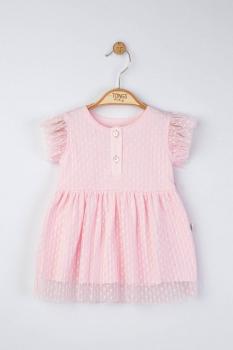 Rochita eleganta cu tulle pentru fetite, tongs baby (culoare: roz, marime: 9-12 luni)