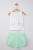 Set maiou de vara cu pantalonasi cu tulle pentru bebelusi , tongs baby (culoare: verde, marime: 12-18 luni)