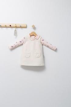 Set elegant cu sarafan si body pentru bebelusi paris love, tongs baby (marime: 12-18 luni, culoare: somon)