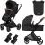 Carucior transformabil 2 in 1 skiddou nasjo onyx, negru