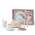 Set diversificare hrana bebelusi miniware little foodie, 100% din materiale naturale biodegradabile, 6 piese, vanilla aqua