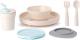 Set diversificare hrana bebelusi miniware little foodie, 100% din materiale naturale biodegradabile, 6 piese, vanilla aqua