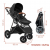 BabyGo - Carucior 3 in 1 AIR Halime black – cadru Black