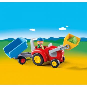 Playmobil - 1.2.3 tractor cu remorca