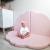 Saltea norisor pentru joaca din spuma, catifea roz, 160x160cm